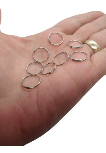 Imagem 2 de 5 de 100 Argolas Em Aço Inox Para Montagem De Lustres 12mm