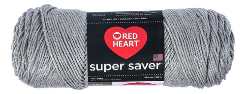 Estambre Acrílico Liso Super Saver Red Heart Coats Color 00340 Dusty Grey