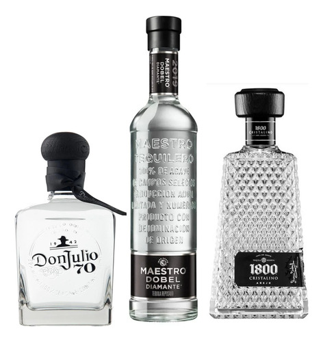 Pack De 3: Don Julio 70, Maestro Dobel Y 1800 Cristalino