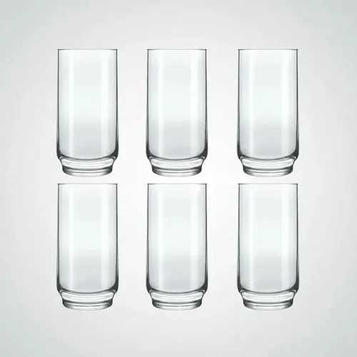 Jogo Copo Lights Agua Suco Vidro Long Drink 410ml - Kit 6 Un Cor Transparente