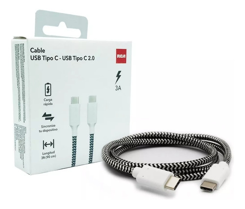 Cable Cargador Usb Tipo C - Usb Tipo C 2.0 Rca