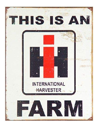 International Harvester Farm Farmall Tractor Barn Retro...