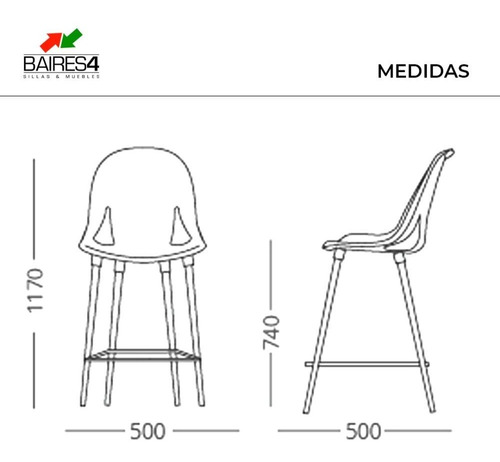 Imagen 6 de 6 de Banqueta Con Respaldo Diseño Nina Wood | Contado