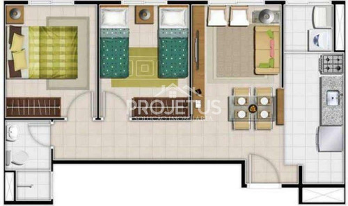 Imagem 2 de 12 de Vendo Apartamento 2 Dormitórios, 47m² - Jd Elizabete - Taboã - 197599