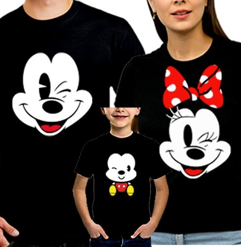 Paquete De 3 Playeras Para Familia Mickey  Y Minnie 2023