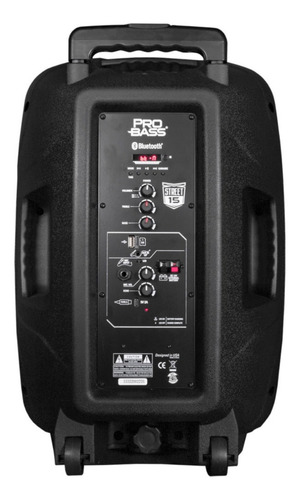 Caixa Som Portátil Probass Street 15 Bateria E Microfone Usb