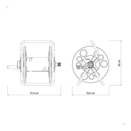 Suporte Enrolador Giratório Mangueira De Jardim Tramontina