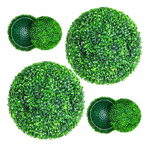 Media Esfera Decoracion Cesped Artificial Arbusto 25cm