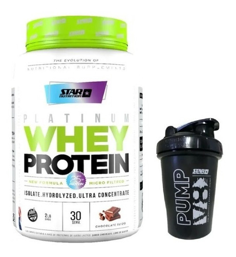 Premium Whey Protein Star Nutrition 2 Lbs + Vaso Mezclador