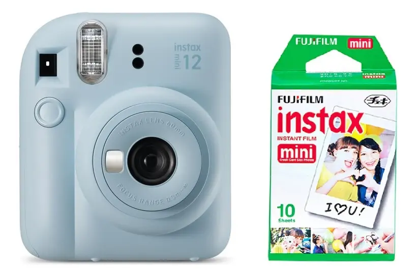 Câmera instantânea Fujifilm Instax Kit Mini 12 + 10 fotos pastel blue