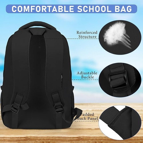 Mochila Para Ordenador Portátil, Mochila De Viaje, Mochila Impermeable,mochilas Para Hombres Y Mujeres Para Estudio, Viajes, Trabajo (casual, Negro,