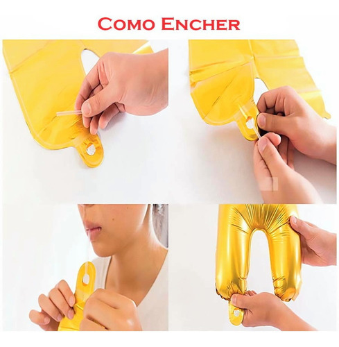 Kit Balão Balões Metalizado Feliz Pascoa Letra Ouro Prata Cor Dourado