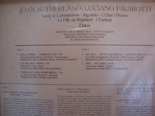 Vinilo Luciano Pavarotti Joan Sutherland Cl1