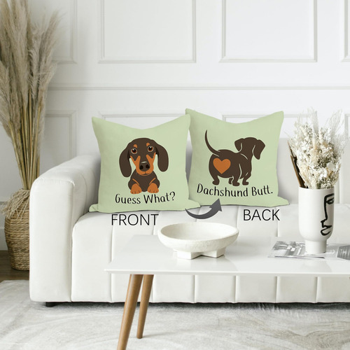 Almohas Decorativas Con Forma De Perro Salchicha, Color Verd