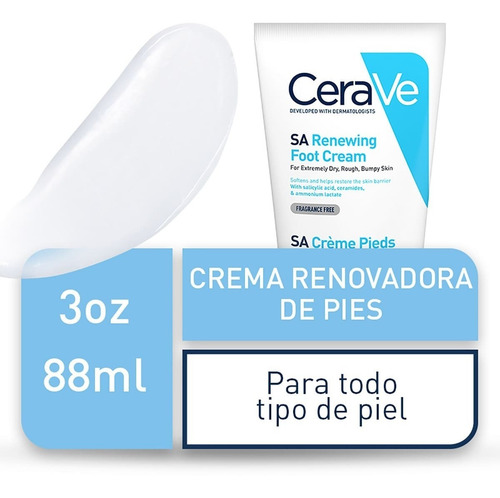 Imagen 3 de 12 de Crema Renovadora Hidratante Para Pies Cerave 88ml