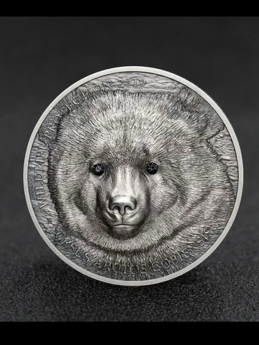 Moneda  Oso Przewalski Gobi 500 Togrog Plata Antigua