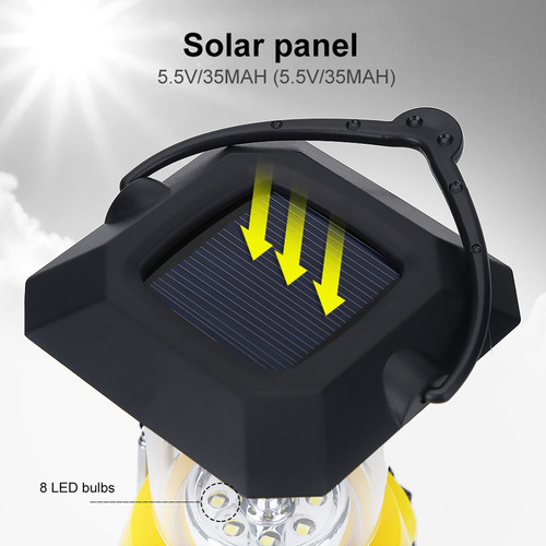 Lámpara De Antorcha De Linterna Led Solar De Manivela Manual