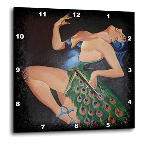 Dpp_24924_1 Reloj De Pared Fiesta Pavo Real Mujer, 10 X...