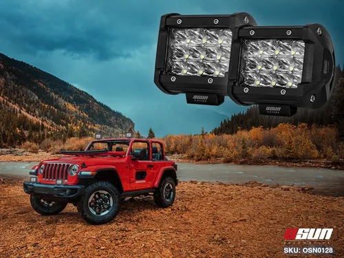 Imagen 5 de 8 de Par De Faros Led Osun® Alta Intensidad 36w Con Estructura 100% Metal + Bases Universales Ideal Para Autos/motos/camiones