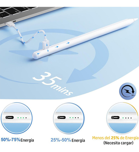 Lápiz Óptico Para iPad Con Sensibilidad De Inclinación Con Indicador De Energía