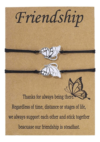 Pulseras Tipo Tarjeta Good Friend For Butterfly, Tejidas Par