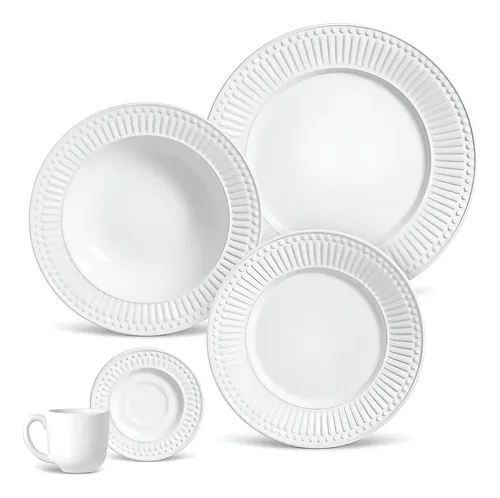 Aparelho De Jantar 20 Peças Roma Branco