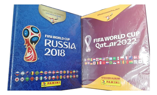 Pack 2 Tapa Dura Panini Rusia 2018 + Qatar 2022 Versión Perú