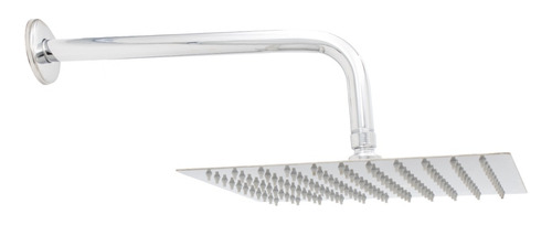 Regadera Cuadrada Tipo Lluvia 25 Cm Con Brazo Cromada