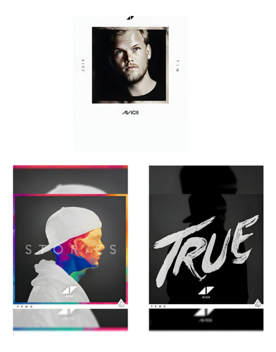 Cuadros Metálicos | Discografía Avicii Set 3 Piezas