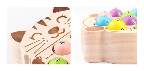 Juego Pesca Milagrosa Gato De Madera Con Imán Montessori