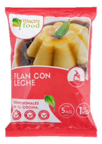 Flan Con Leche Chocolate 1kg. Macrofood (rinde 5 Kilos)
