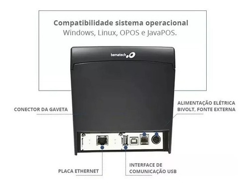 Impressora Térmica Não Fiscal Bematech Mp-4200 Th Rede Rj45