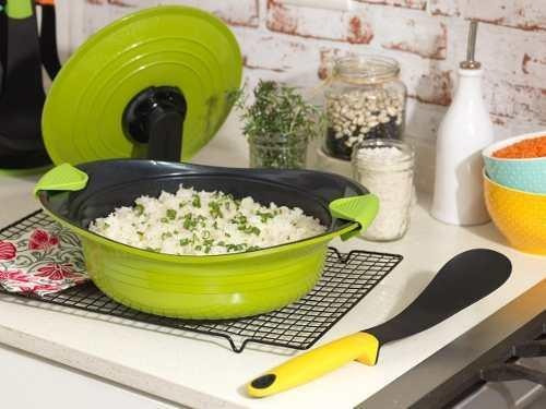 Arrocera Roichen Con Asas De Silicona 24 Cm Verde Premium