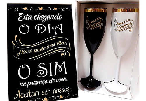 Imagem 2 de 7 de Convite Madrinha Padrinho Noivado Casamento Lembrança