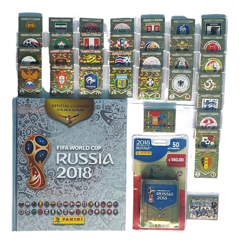 Set Completo Estampas A Pegar Rusia 2018 Álbum Plata Panini 