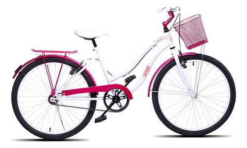 Bicicleta Infantil Forss Hello Aro 24 Com Cestinha Cor Branco/pink