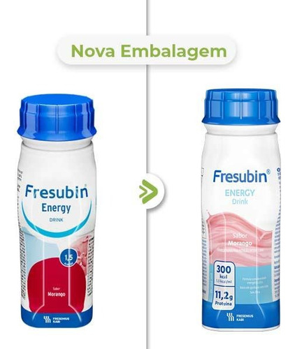 Fresubin Energy Drink 200ml - Morango - Kit Com 4 Morango