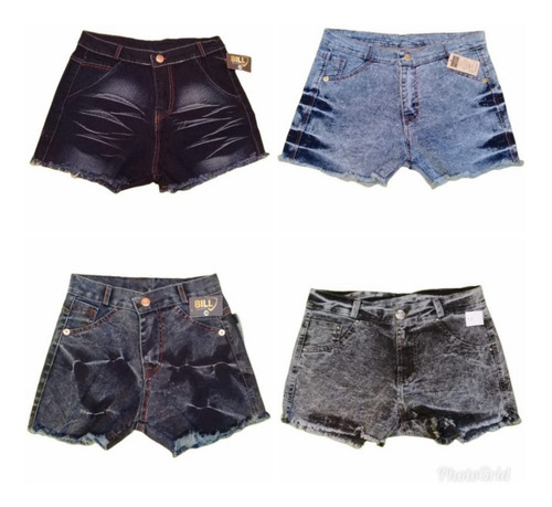 Kit 10 Shorts Jeans Cintura Alta Com E Sem Lycra Atacado