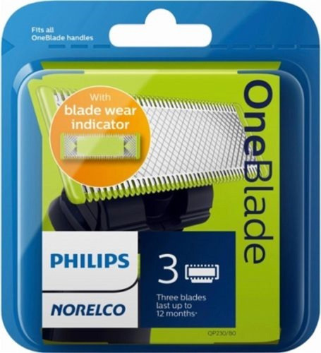 Philips Norelco Oneblade Reemplazo Blade 3-pack Qp230/80 Color Verde