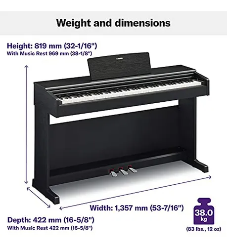 Piano Yamaha Ydp144 Arius Series Con Banco, Negro