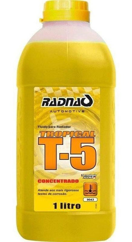 Aditivo Radiador T5 Amarelo Concentrado Radnaq - 1 Litro