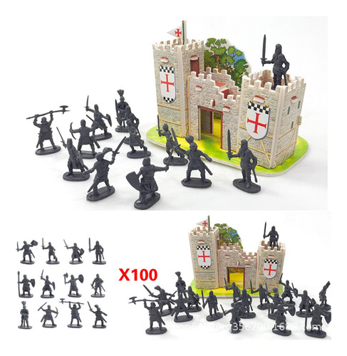 Figura De Acción De Caballero De Castillo Medieval A Gris