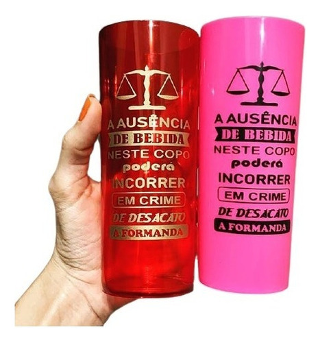 40 Copos Acrílico Long Drink 350ml Personalizados. Cor A Escolher