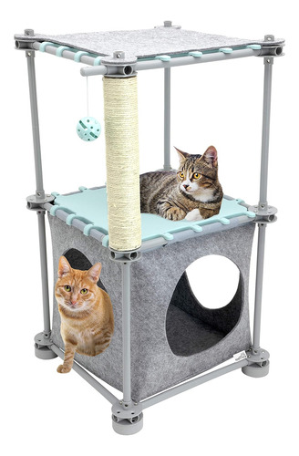 Cama Para Gatos Completa Con Accesorios Torre Kitty City