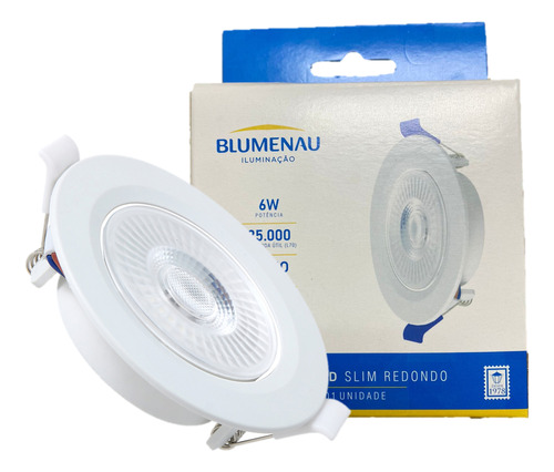 Kit 5 Spot Super Led Redondo Embutir 6w Branco Frio 6500k