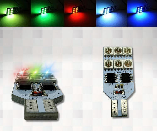Kit De Focos Led Lamp Colores 12 Rgb T10