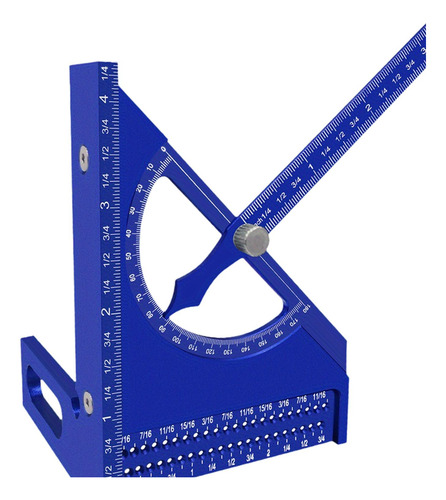 Regla Triangular Cuadrada, Multiángulo Ajustable, Azul