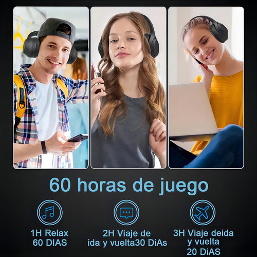 Audífonos Gamer Inalámbricos Bluetooth Diadema Micrófono
