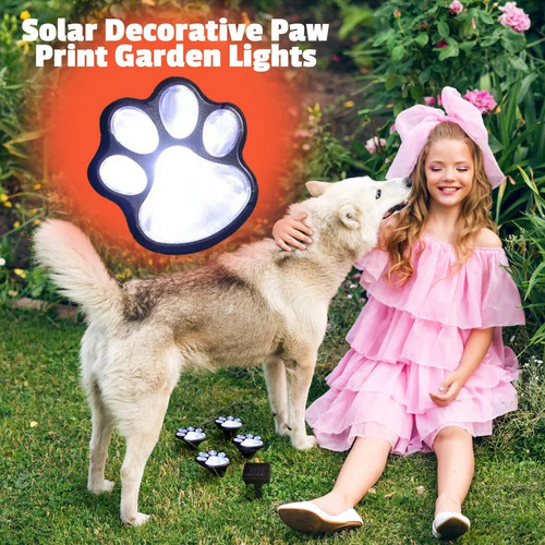 4 Luces Solares Para Exteriores Con Forma De Pata De Perro