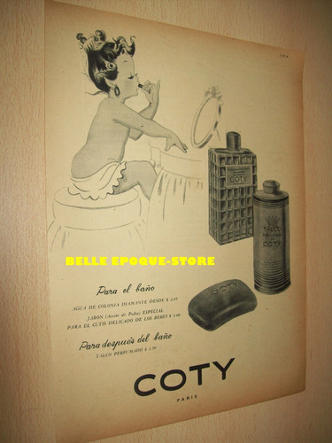 Clipping Antigua Publicidad Perfume Talco Jabon Coty